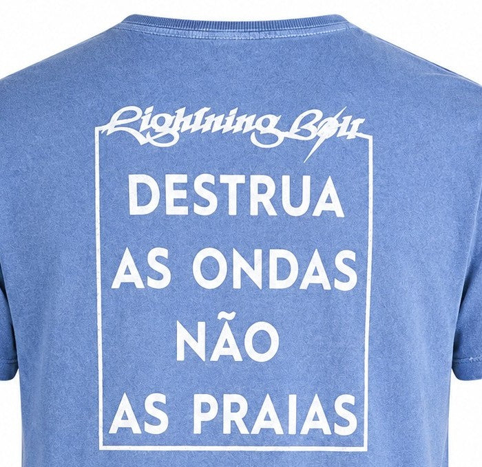 Camiseta Estonada Destrua As Ondas - Azul