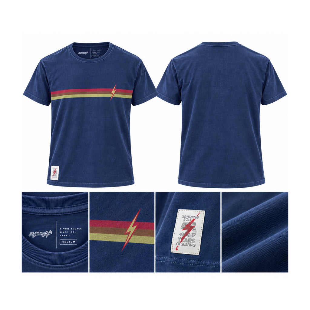 Camiseta Estonada Stripes 55 anos - Azul