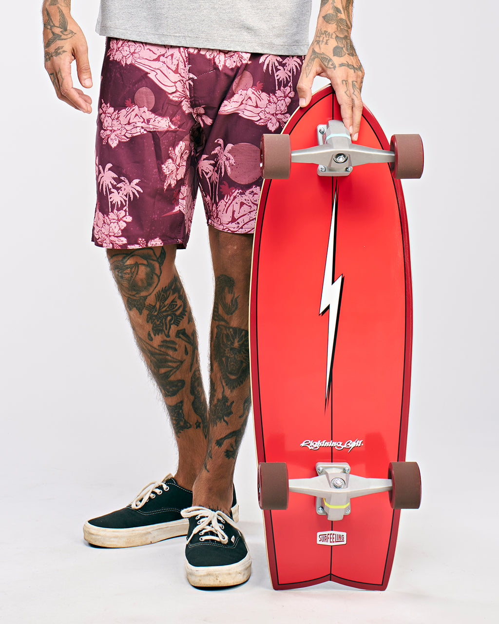 SKATE SIMULADOR DE SURF LIGHTNING BOLT x SURFEELING - VERMELHO