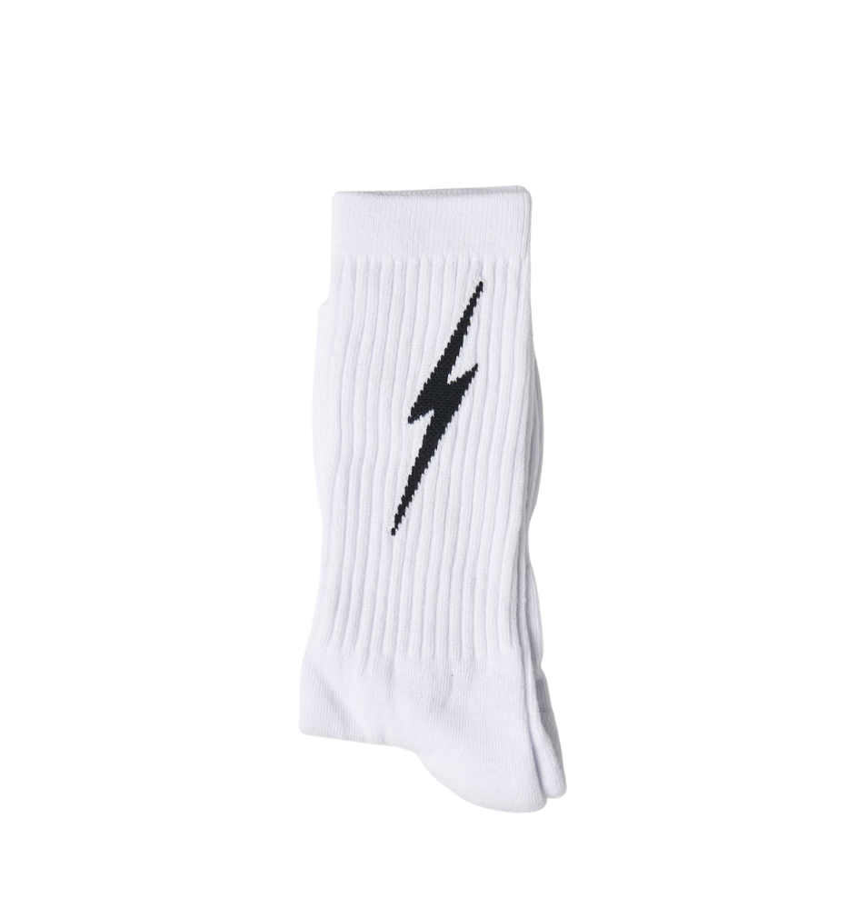 Meia Lightning Bolt Icon - Branca