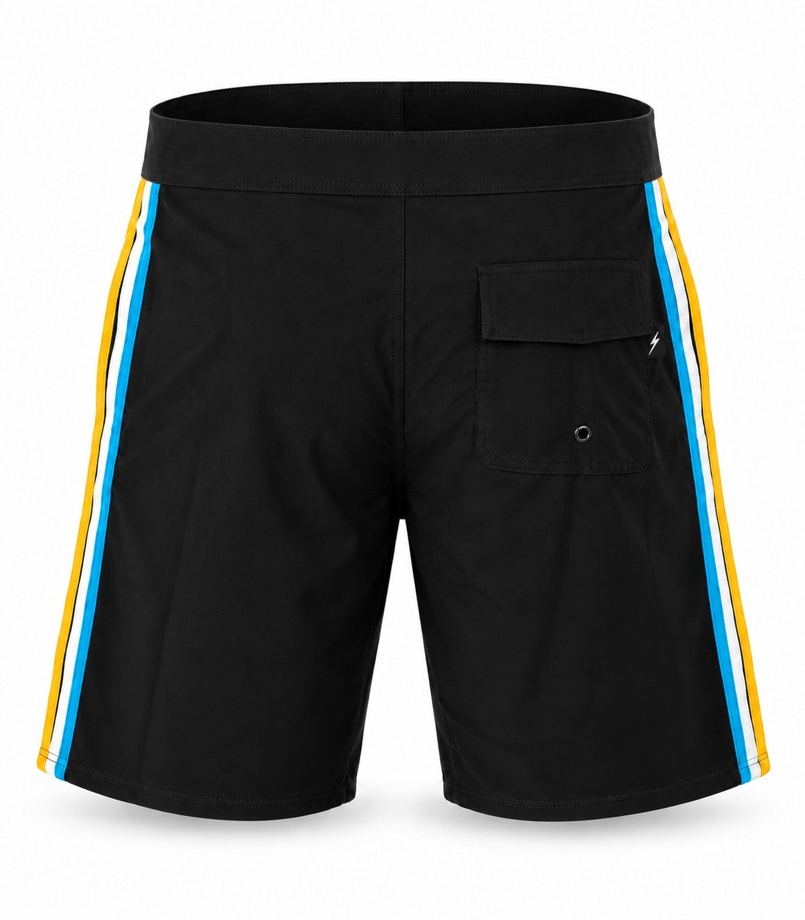 Bermuda de Surf Híbrida 16" Stripes Vintage - Preto