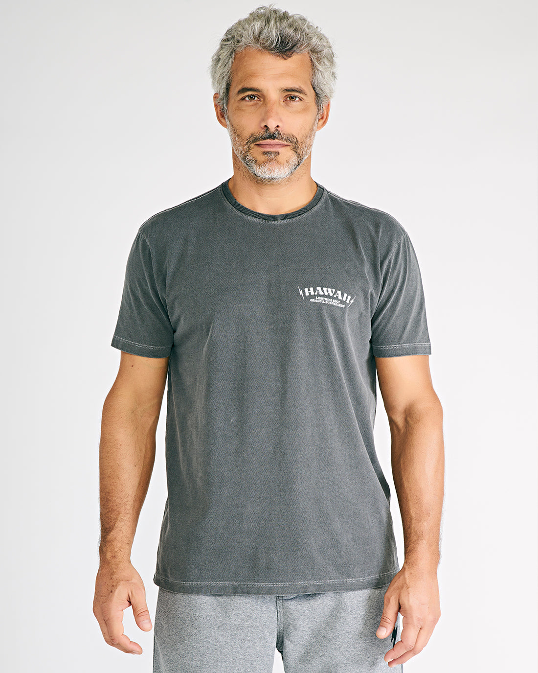 Camiseta Hawaii Lightning Bolt - Cinza