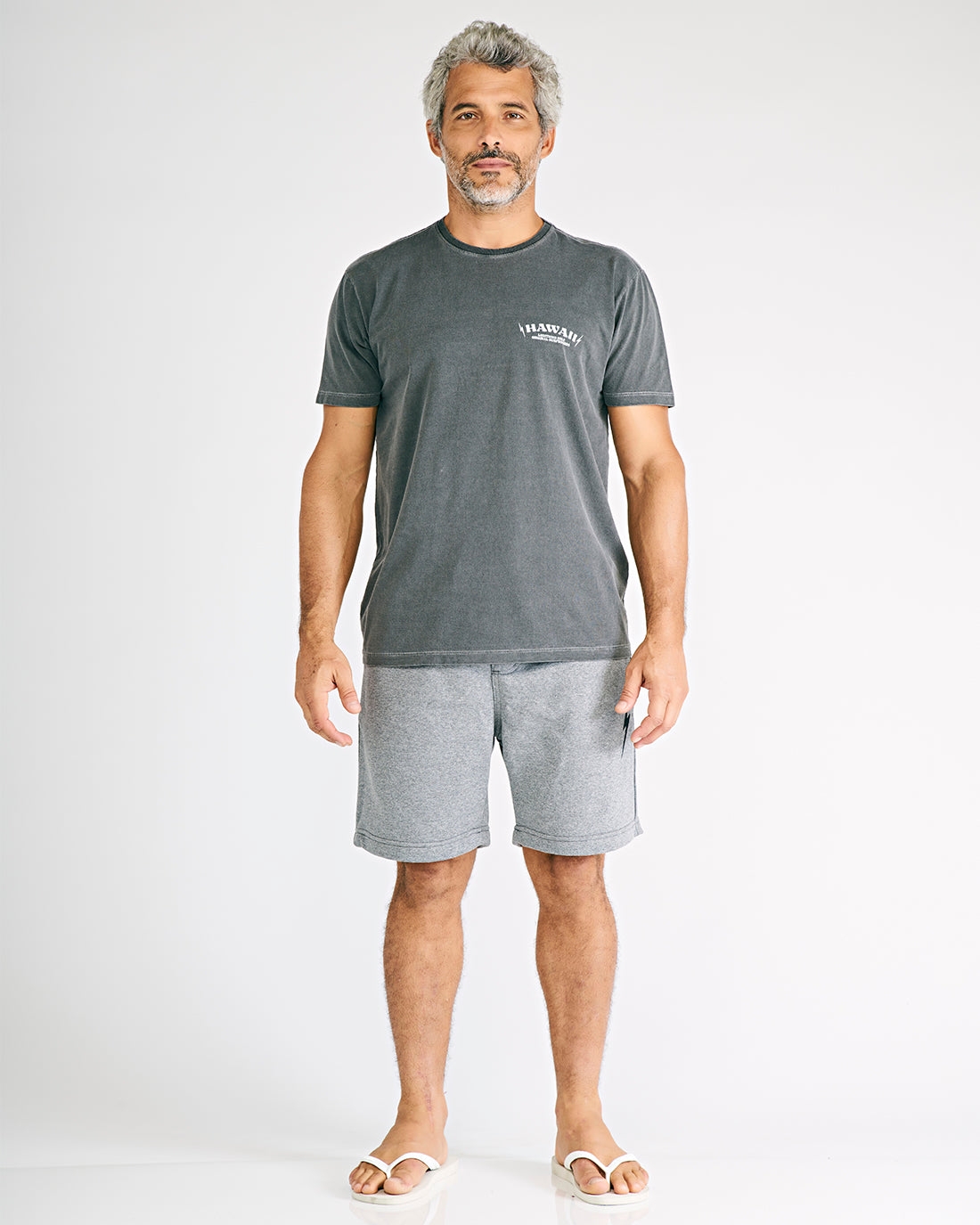 Camiseta Hawaii Lightning Bolt - Cinza