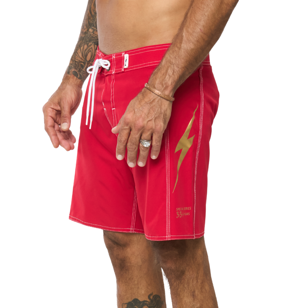 Bermuda de surf 17" Citron 55 anos - Vermelho