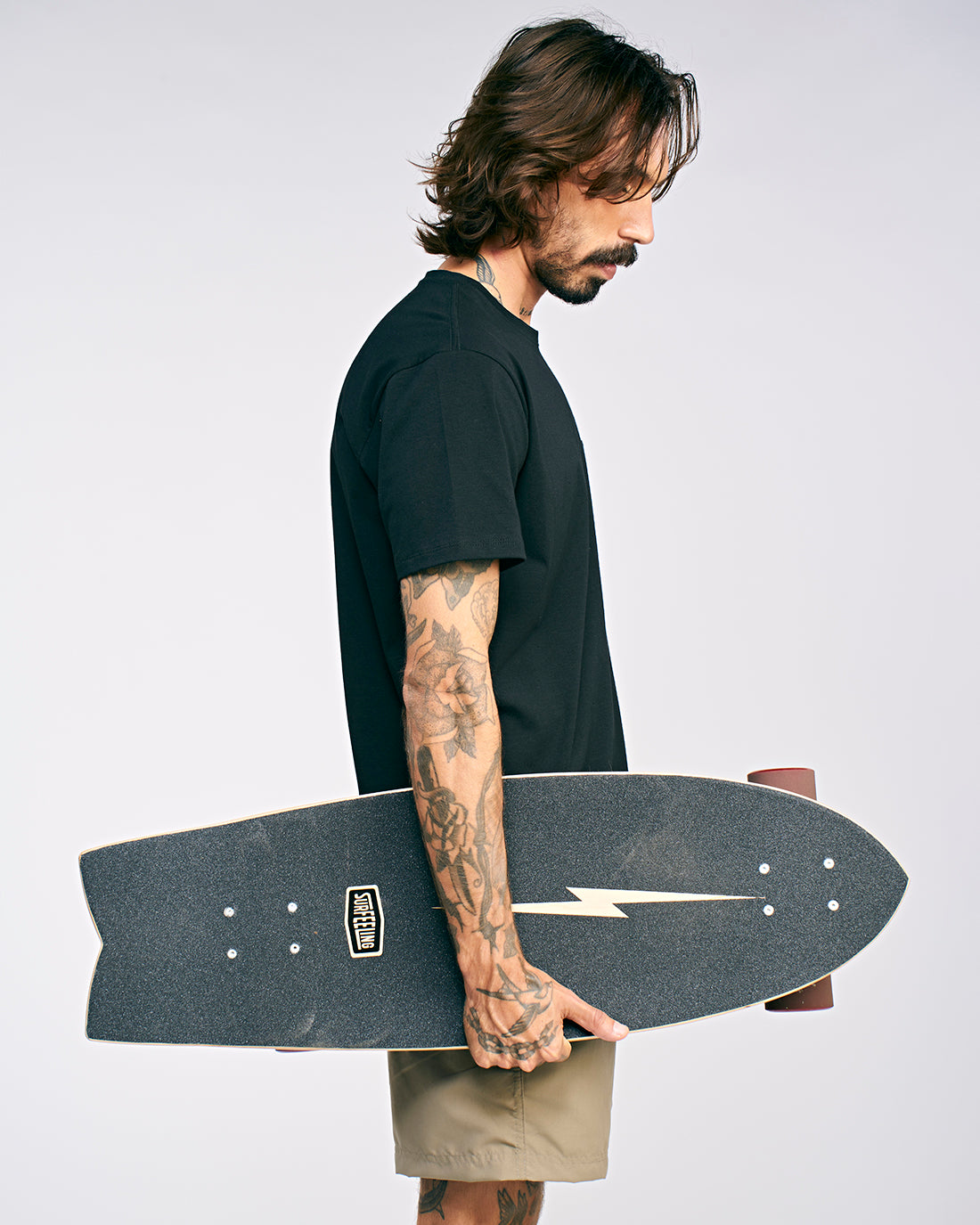SKATE SIMULADOR DE SURF LIGHTNING BOLT x SURFEELING - PRETO