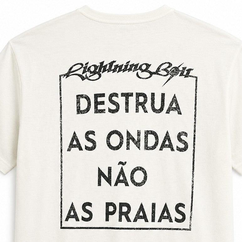 Camiseta Estonada Destrua As Ondas - Branco