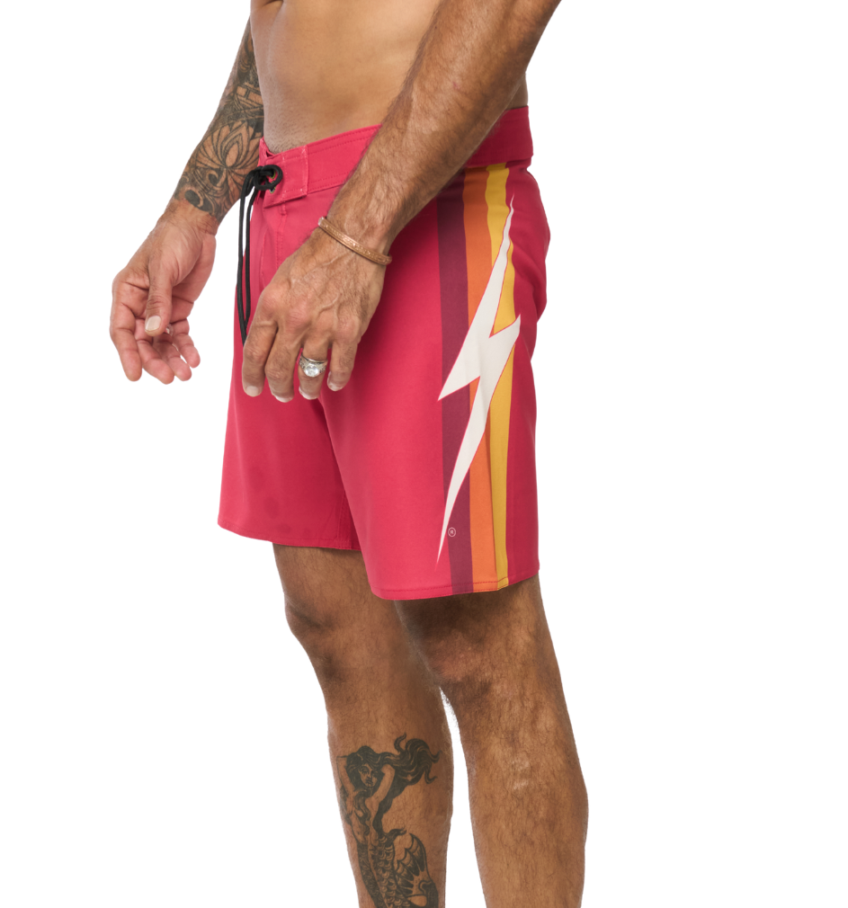 Bermuda de surf 17" Heritage 55 anos - Vermelho