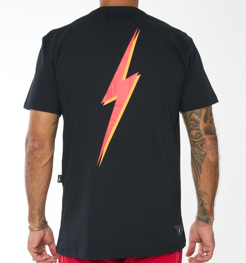 Camiseta Heritage Lightning Bolt - Preta