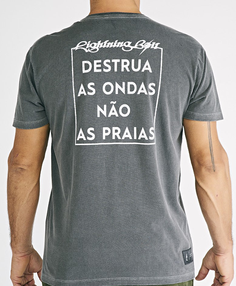 Camiseta Estonada Destrua As Ondas - Cinza