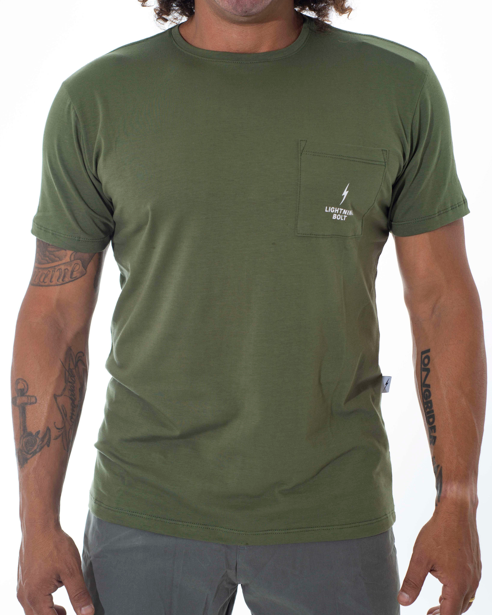 Camiseta Jungle Algodão Pima Com Bolso - Verde