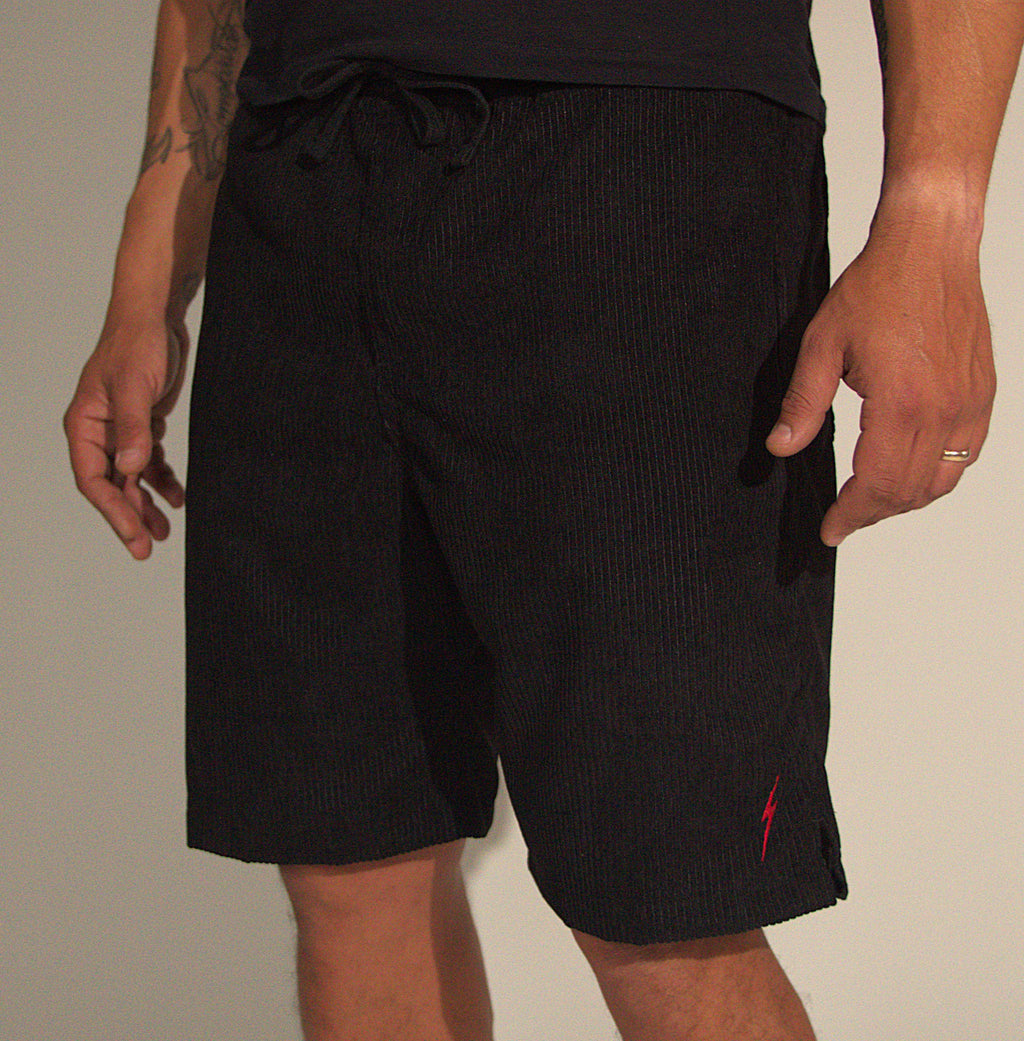 Bermuda Lightning Bolt Veludo Rocky Point - Preto