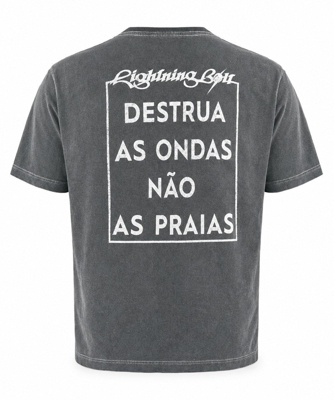 Camiseta Estonada Destrua As Ondas - Cinza