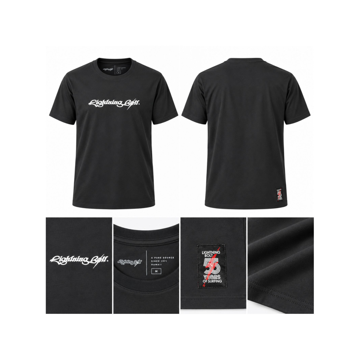 Camiseta Logo Lightning bolt 55 Anos - Preto