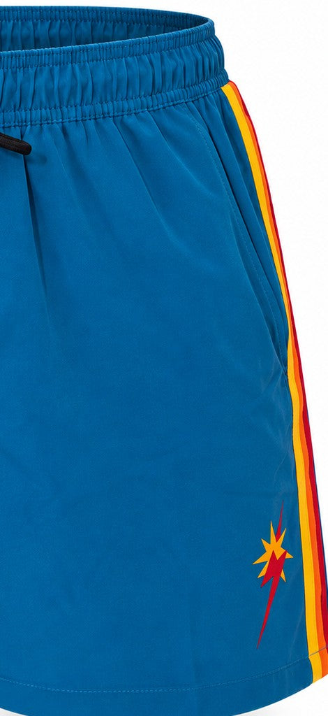 Shorts Retrô Plus Size 16" Star Bolt - Azul