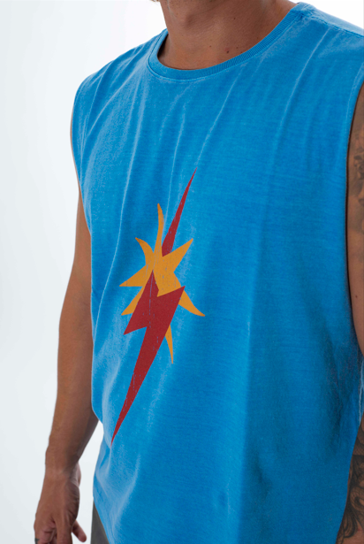 Regata Machão Star Bolt Estonada - Azul