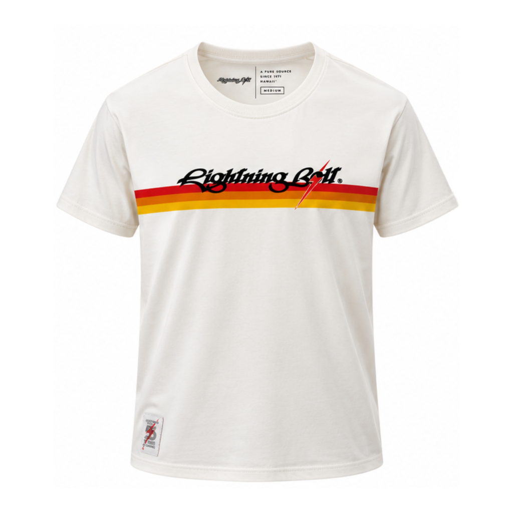 Camiseta Estonada Stripes Logo 55 Anos - Off White
