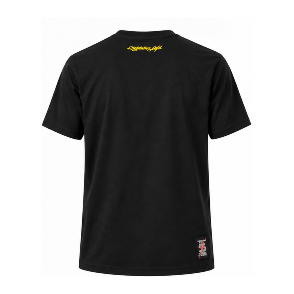 Camiseta Round Lightning Bolt 55 anos - preto