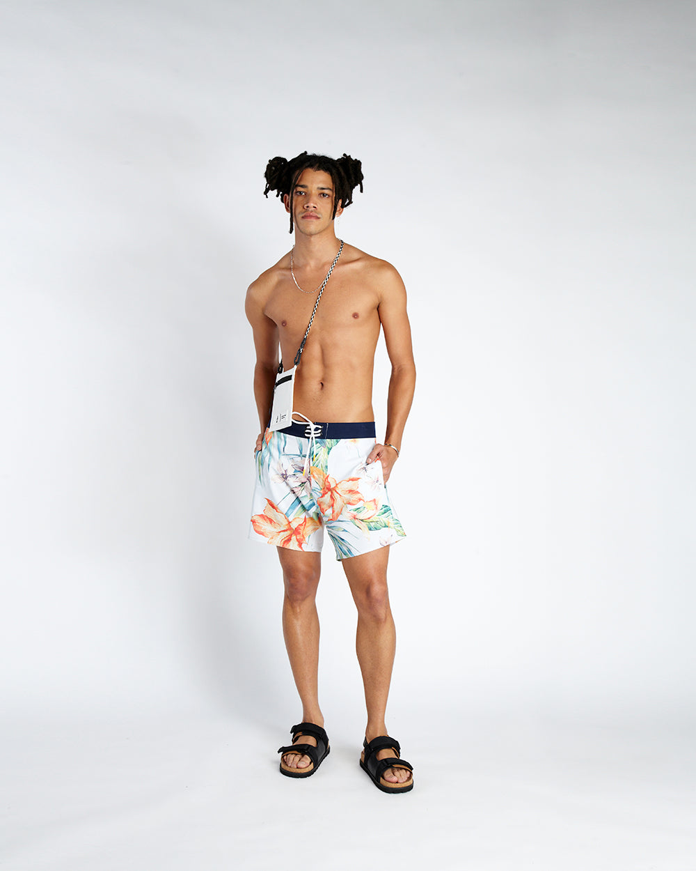 Bermuda de Surf Hibiscus - Branco