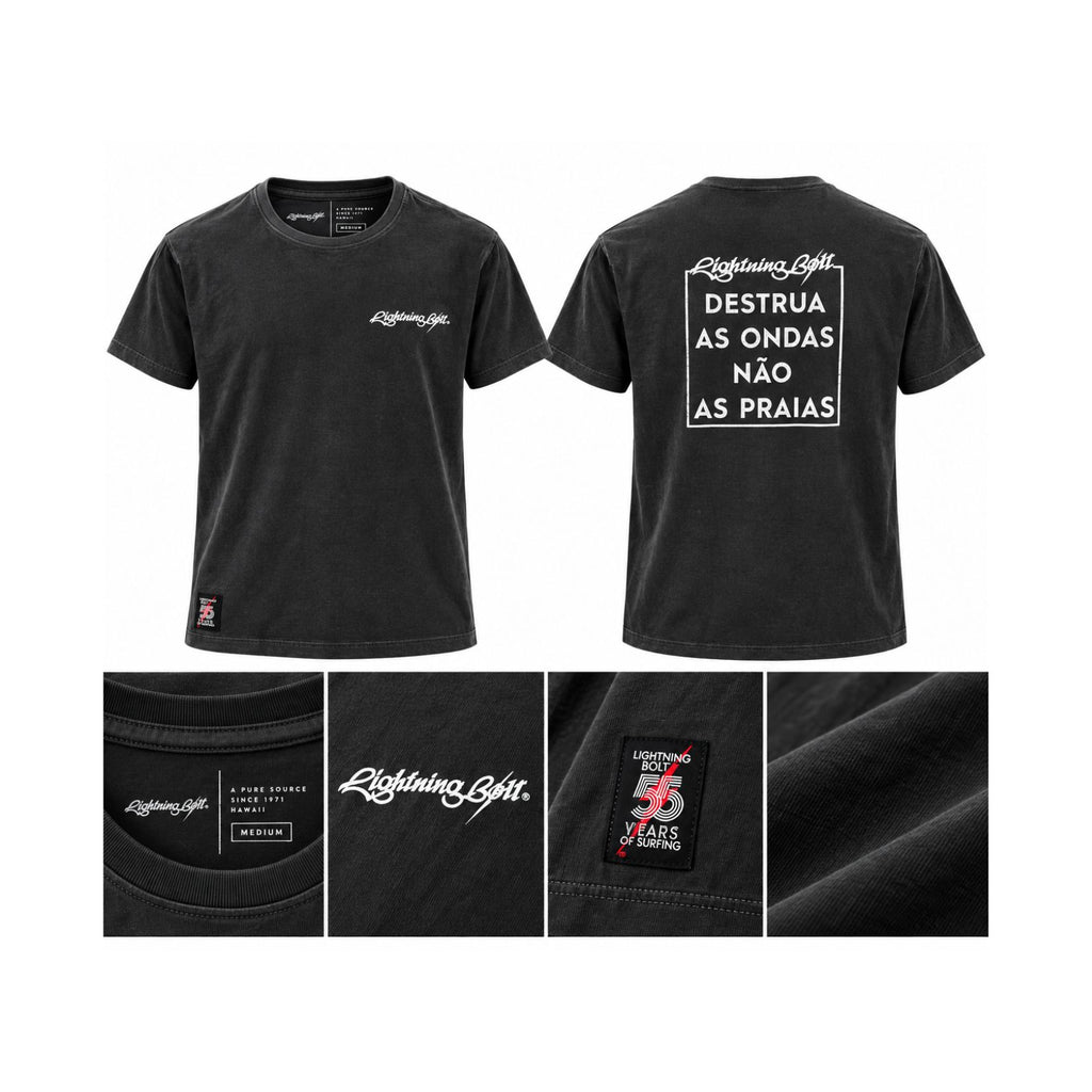 Camiseta estonada Destrua as Ondas 55 Anos - Chumbo