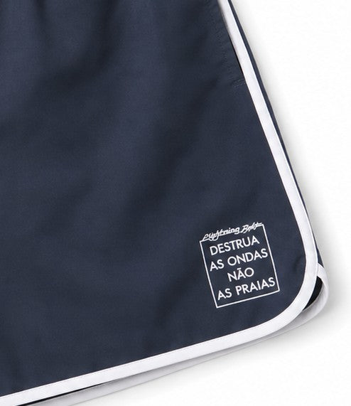 Shorts Retro 17" Destrua As Ondas Vies - Azul