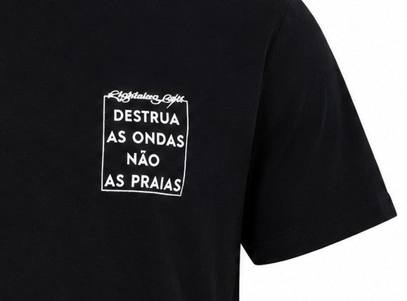 Camiseta Destrua As Ondas - Preto