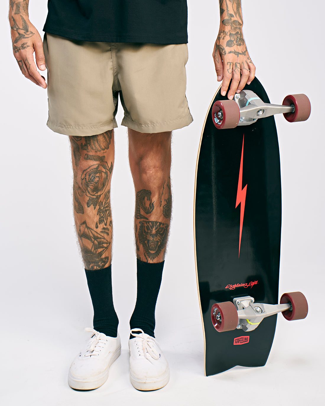 SKATE SIMULADOR DE SURF LIGHTNING BOLT x SURFEELING - PRETO