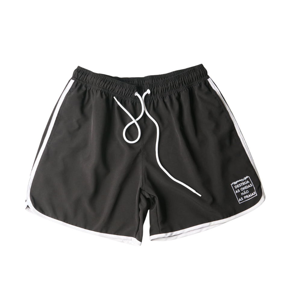Short Retro 17" Destrua As Ondas Vies - Preto