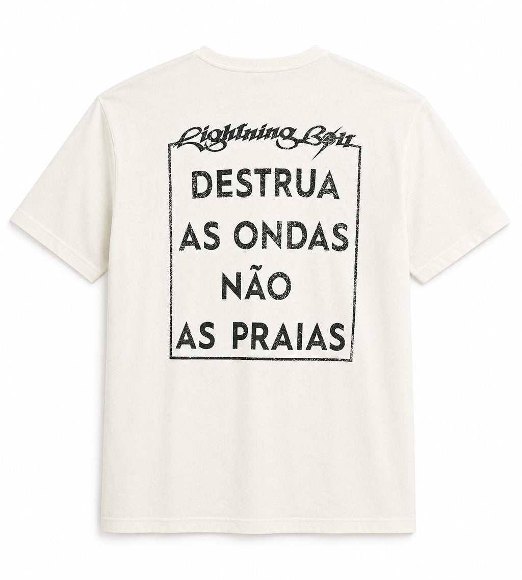 Camiseta Estonada Destrua As Ondas - Branco