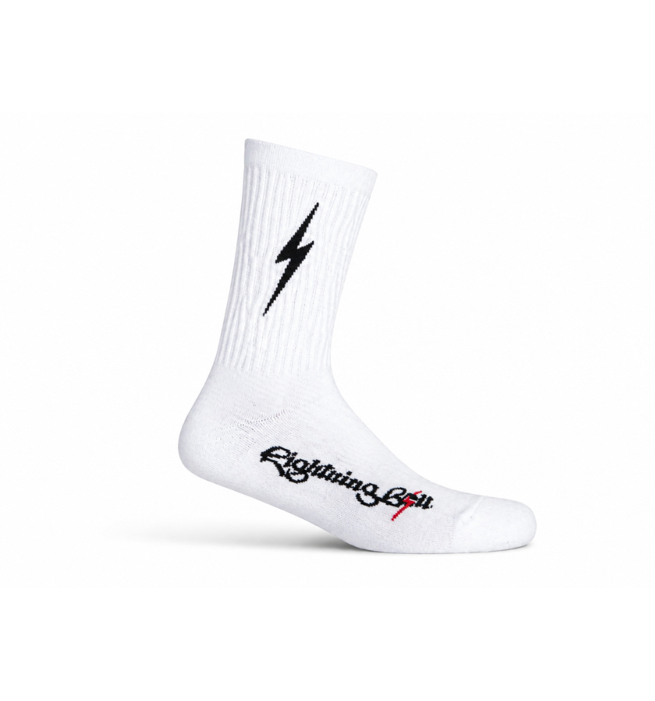 Meia Lightning Bolt Icon - Branca