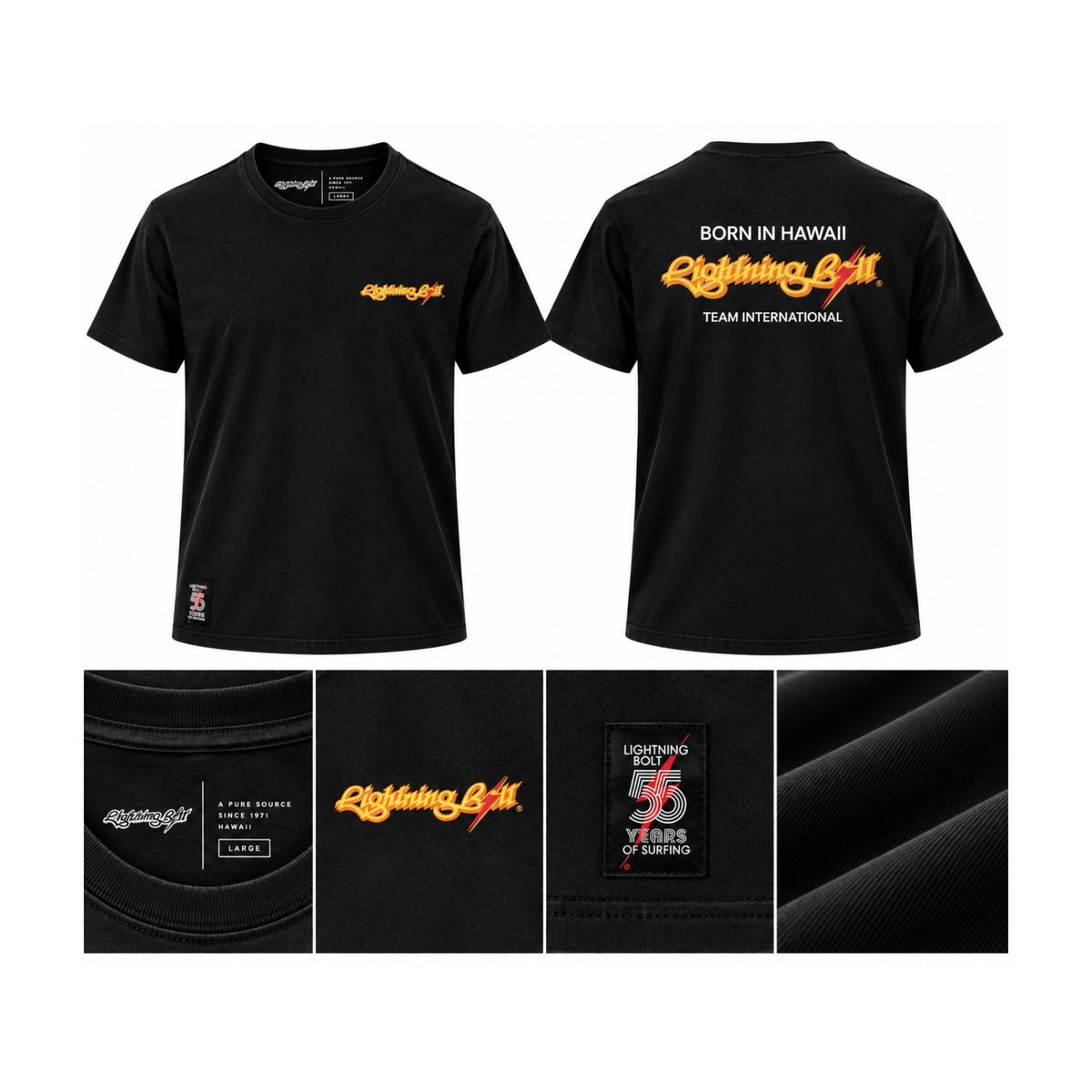 Camiseta Born in Hawaii 55 Anos - Preto