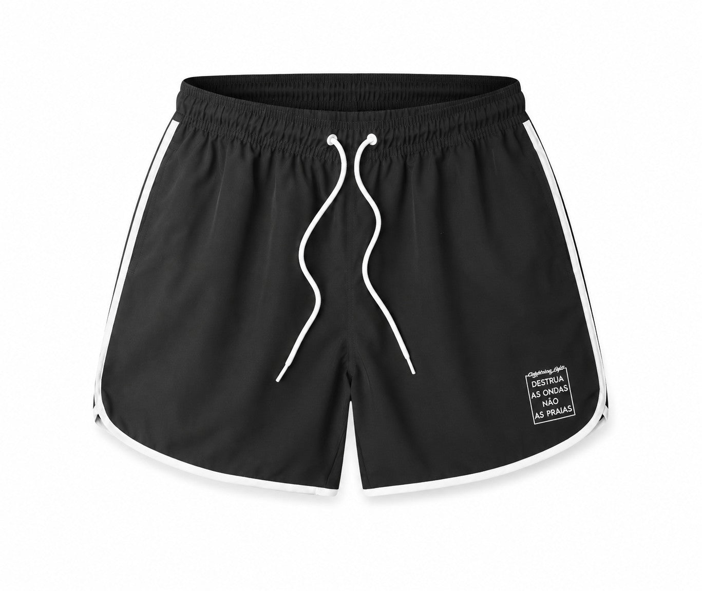Short Retrô Plus Size 16" Destrua As Ondas Vies - Preto