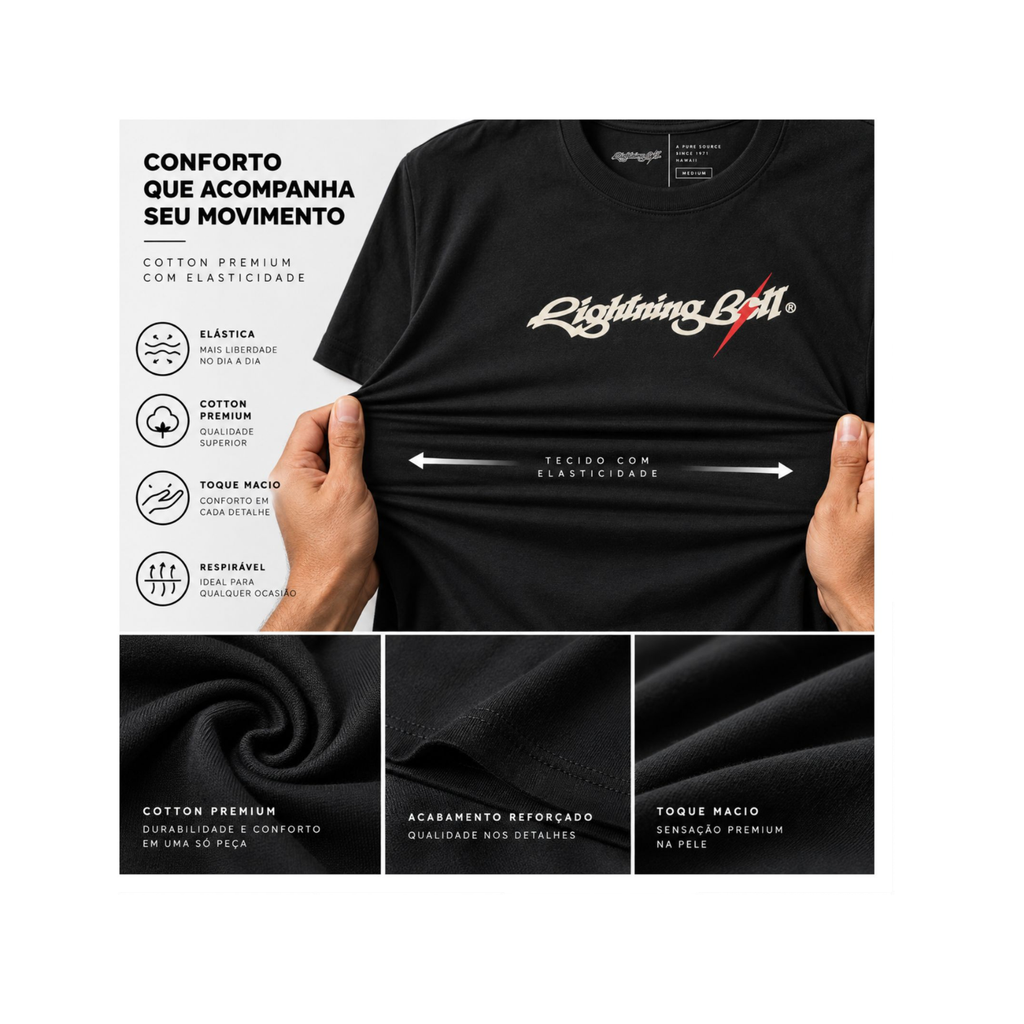 Camiseta Firma Cotton Premium 55 Anos - Preto