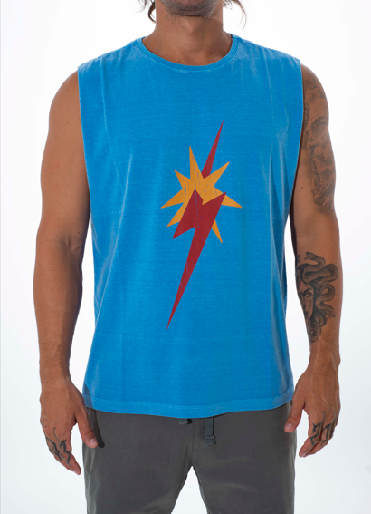Regata Machão Star Bolt Estonada - Azul