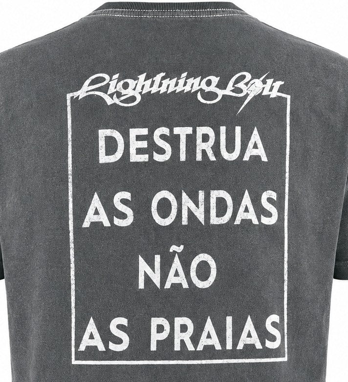 Camiseta Estonada Destrua As Ondas - Cinza