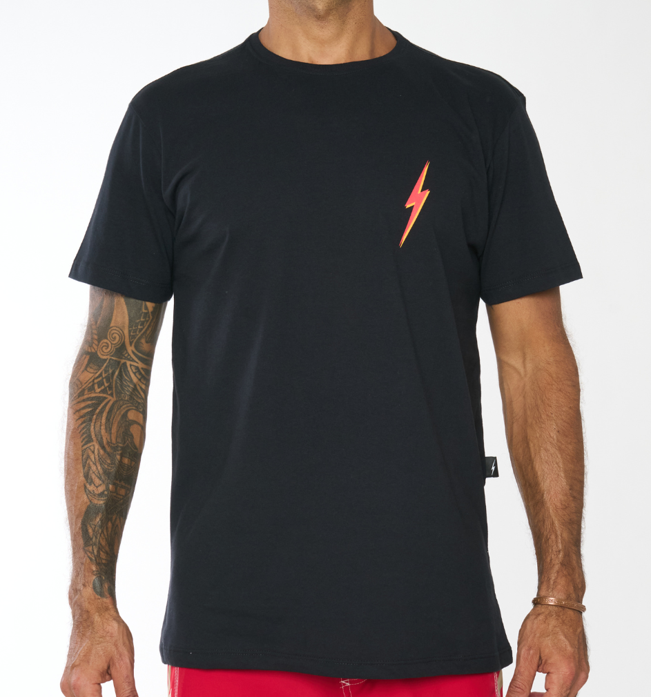 Camiseta Heritage Lightning Bolt - Preta