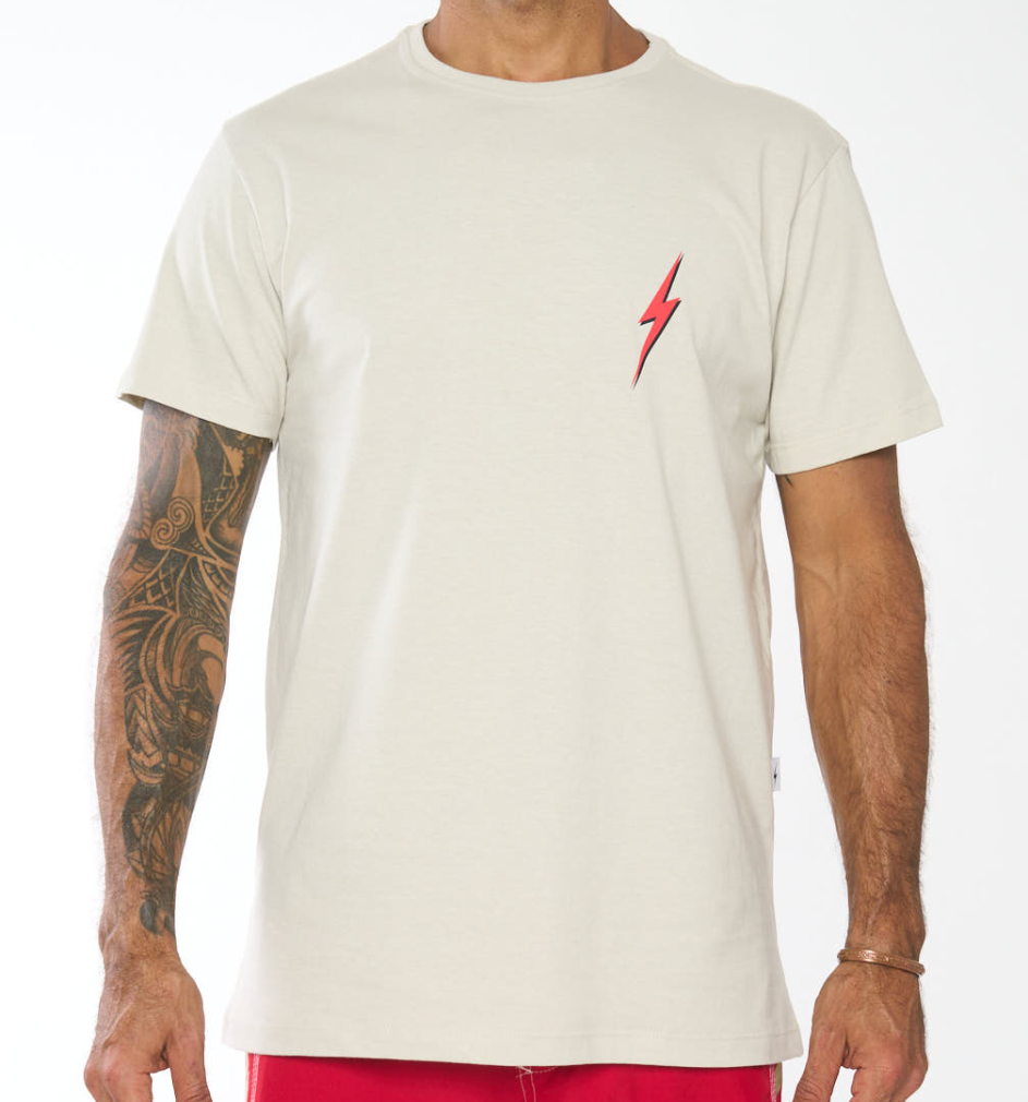 Camiseta Heritage Lightning Bolt - Bege