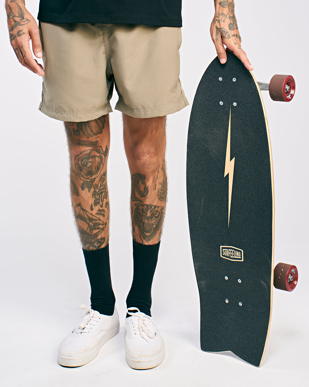 SKATE SIMULADOR DE SURF LIGHTNING BOLT x SURFEELING - PRETO