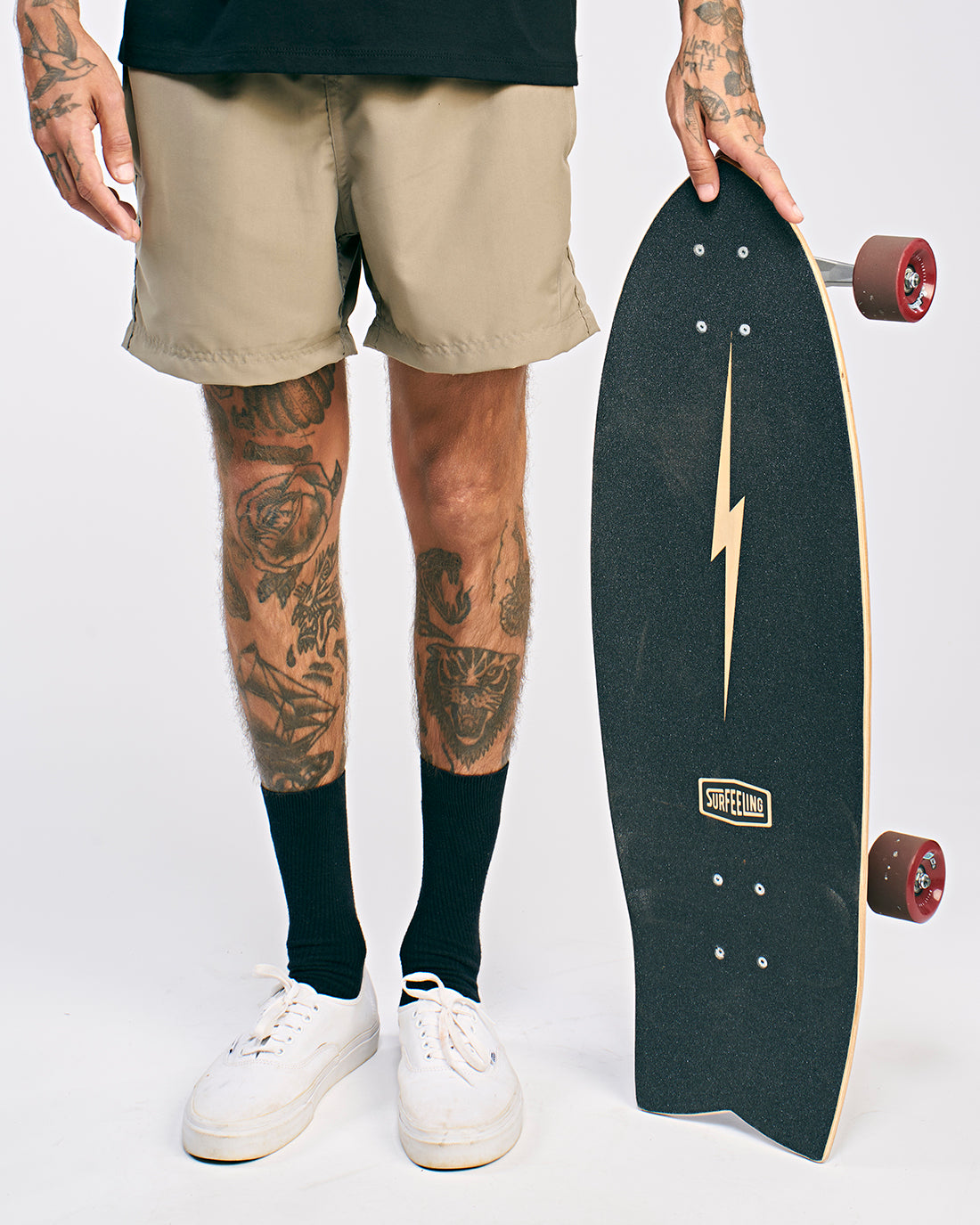 SKATE SIMULADOR DE SURF LIGHTNING BOLT x SURFEELING - PRETO